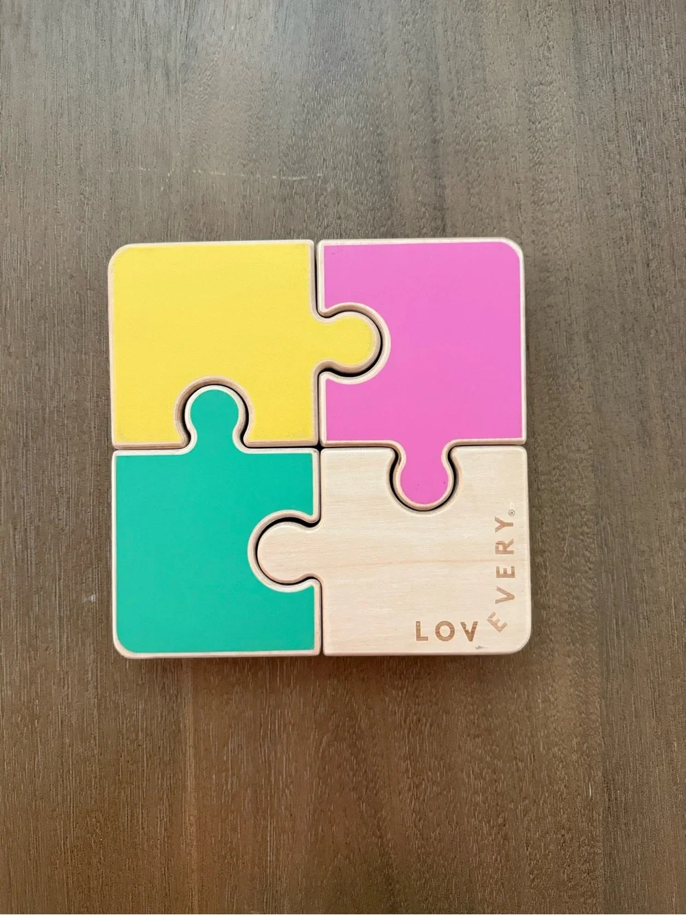 LOVEVERY EUC Chunky Wooden Jigsaw Puzzle Toddler Montessori Learning Toy